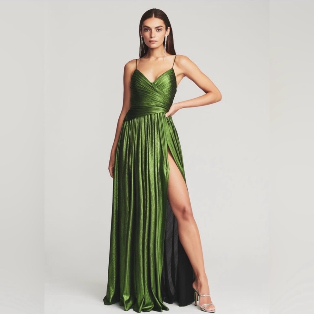 Retrofete Doss Metallic Green Maxi Formal Dress - Picture 7 of 13